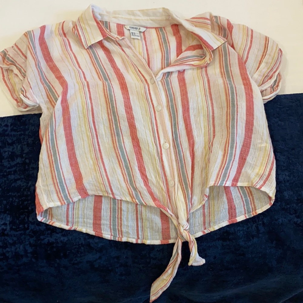 Button down short sleeve top